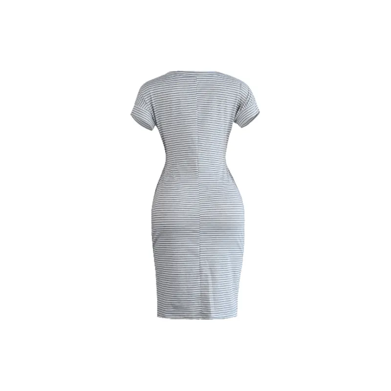 Simple Plain Cotton Dress Women-3