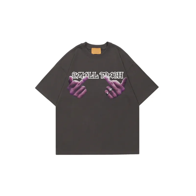 Retro Washed Round Neck T Shirt-7