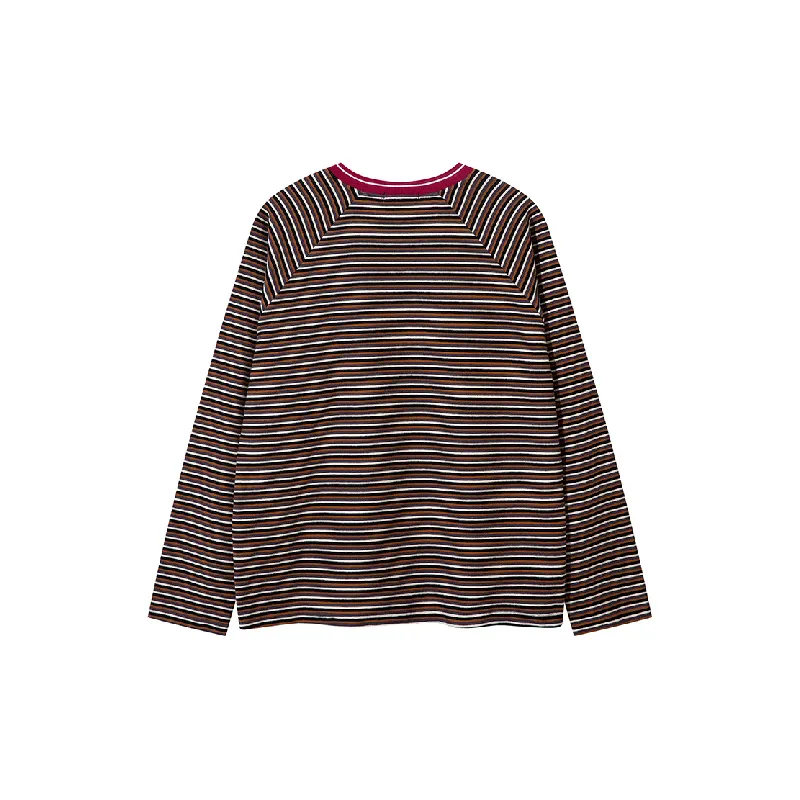 Retro Contrast Color Cotton Blended Fabric T Shirt-3