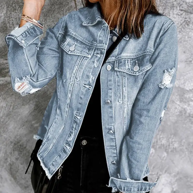 Fashionable Simple Denim Jacket-5