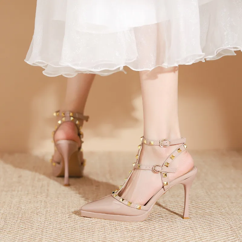 Fashionable Studded High Heels-5