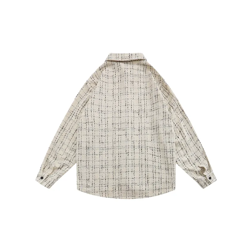 Embroidered Letter Plaid Jacket-3