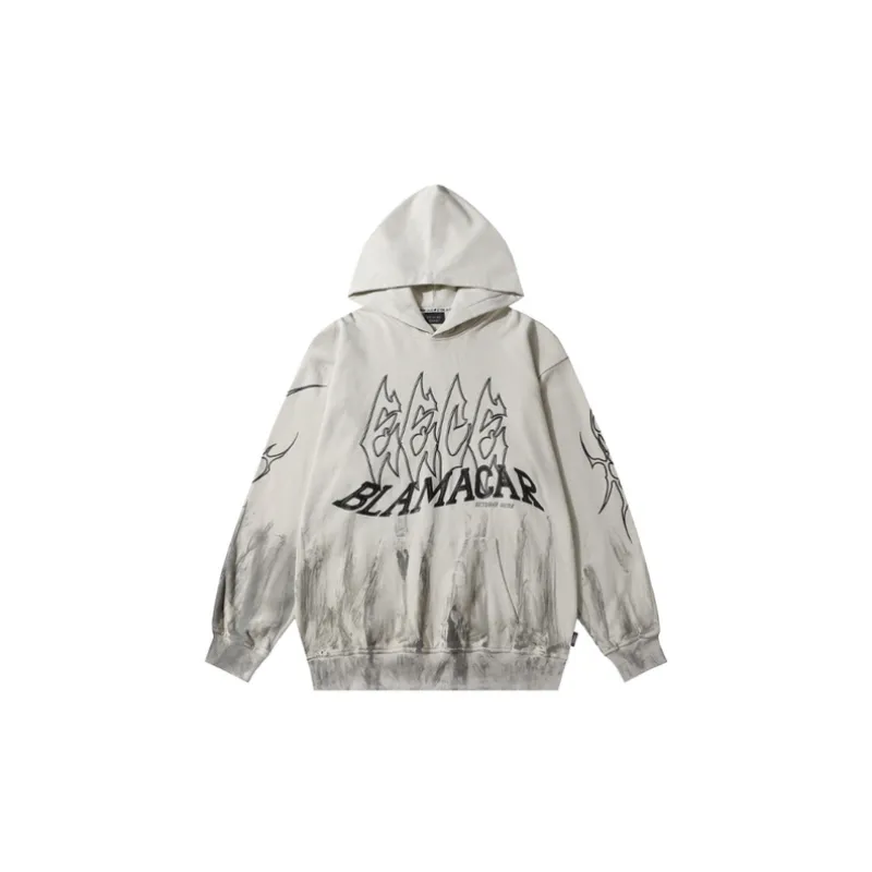 Letter Embroidered Graffiti Sweatshirt-4