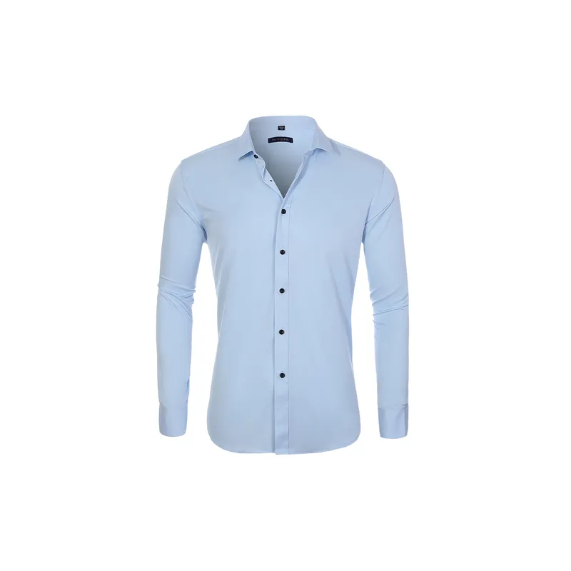 Business Simple Blended Synthetic Fabrics Shirt-9