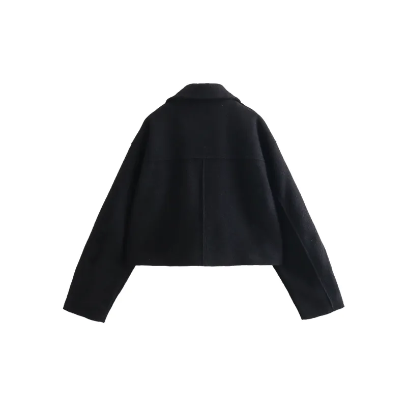 Simple Zipper Polyester Jacket Women-4