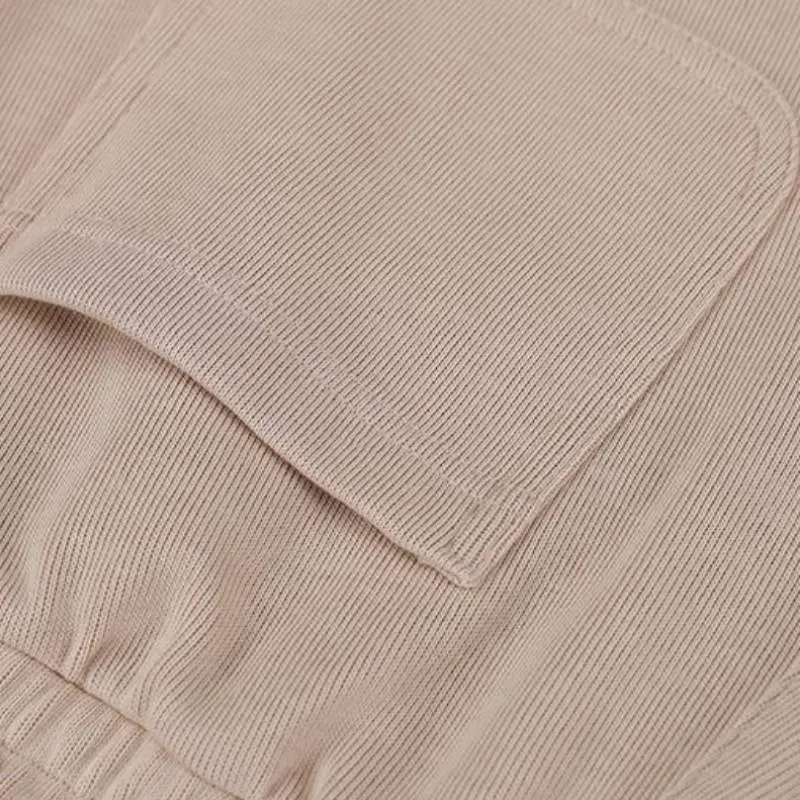 Loose Plain Cotton Casual Shorts-8