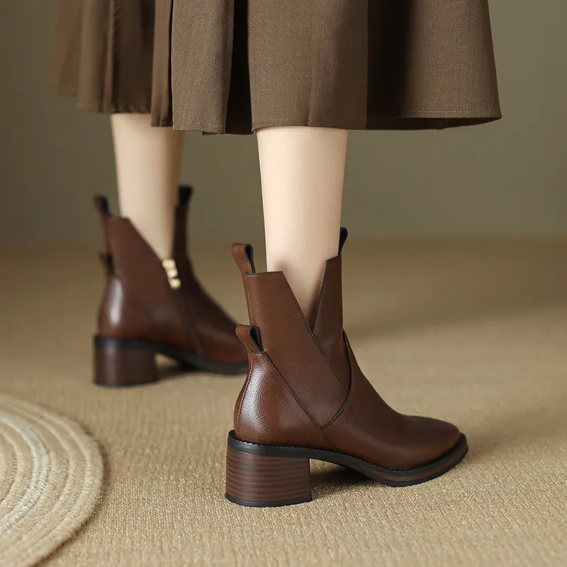 Retro Zipper Ankle Boots-2