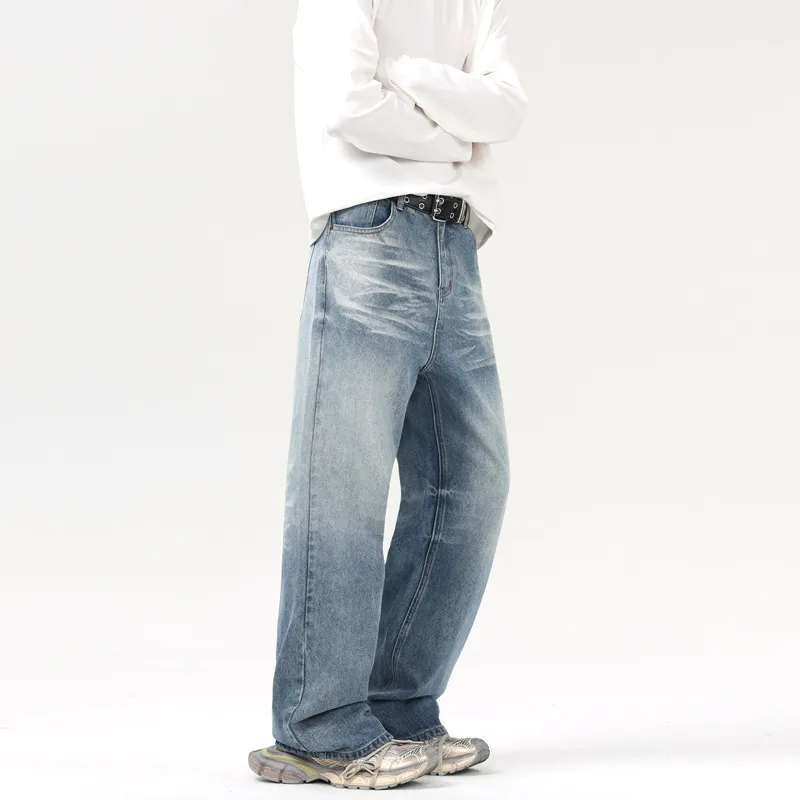 Fashion Washed Baggy Jeans-3