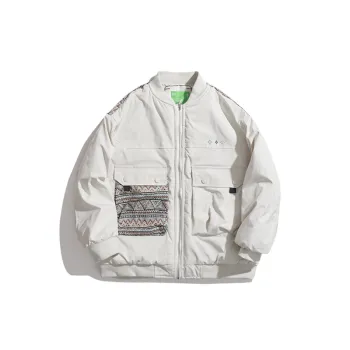 Ethnic Style Patchwork Baseball Jacket
