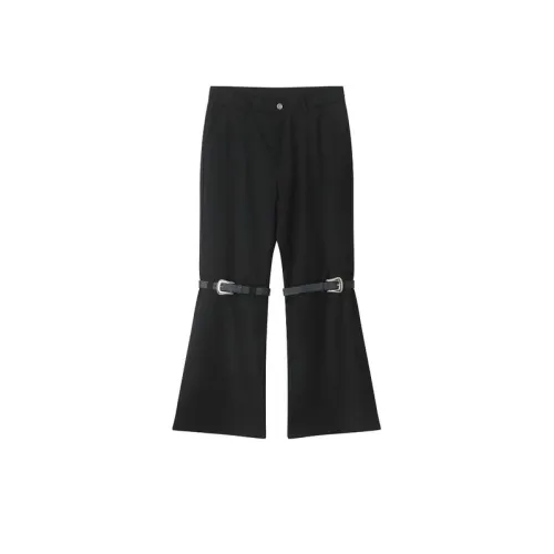 New Release Loose Knee Belt Design Hip Hop Casual Tide Pants