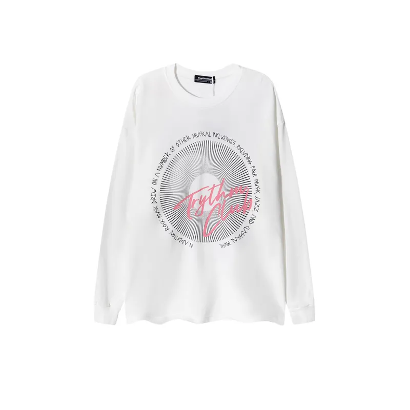 High Street Letter Printing Loose Crewneck Sweatshirt-4