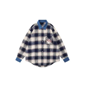 Retro Plaid Denim Shirt