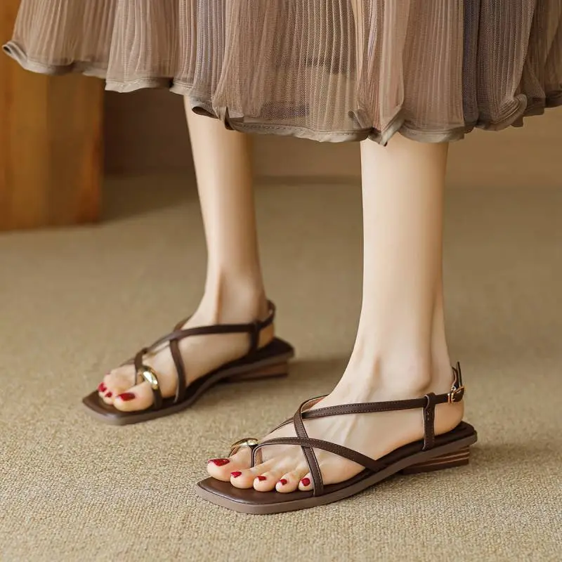 Casual Plain Roman Sandals-6