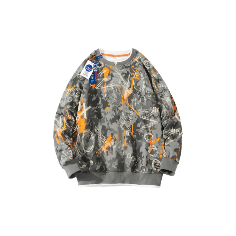 Loose Simple Blended Synthetic Fabrics Sweatshirt-0