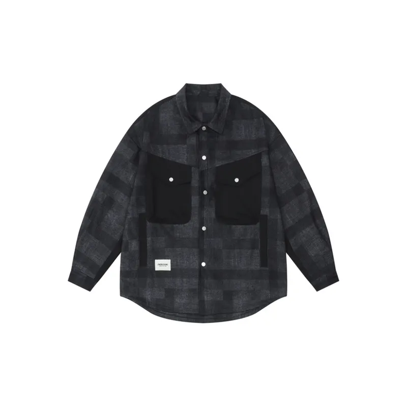 Retro Plaid Laps Long Sleeve Jacket-0
