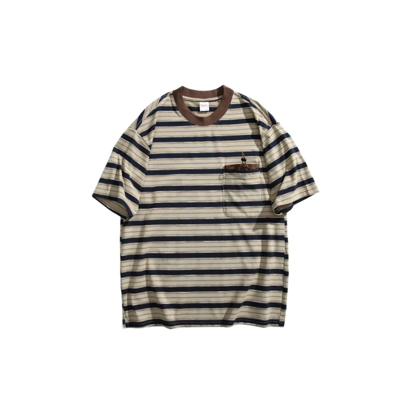 Retro Loose Cotton Blended Fabric T Shirt-0