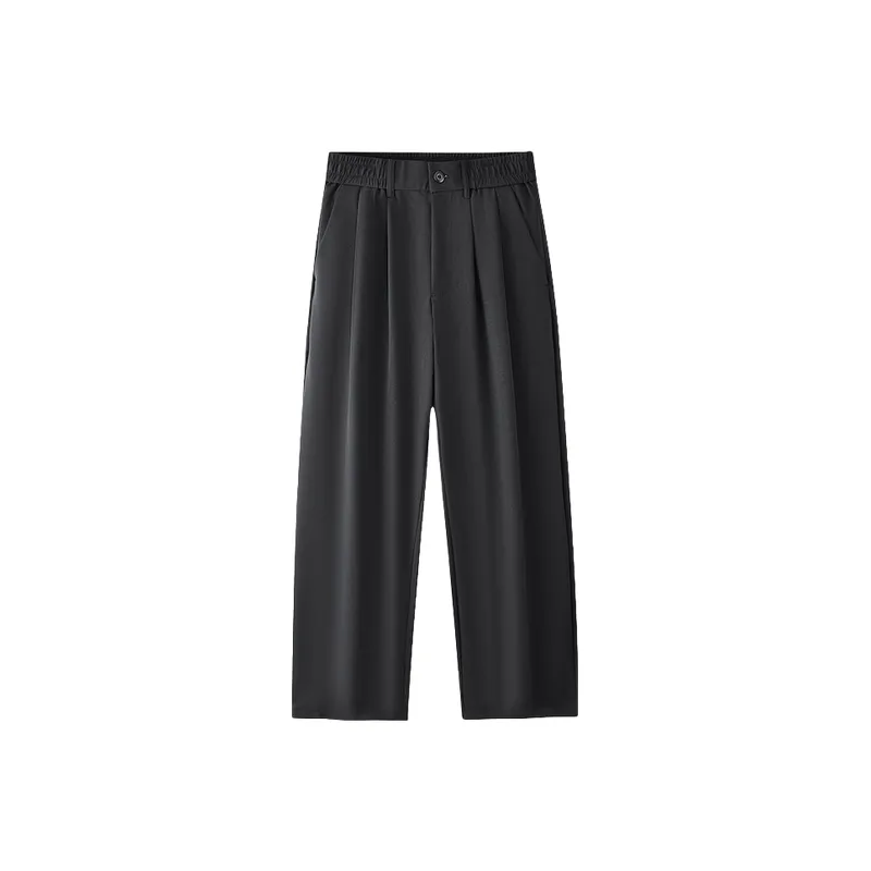 Casual Straight Leg Blended Synthetic Fabrics Suit Trousers-0