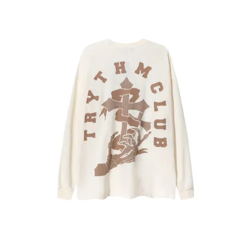 High Street Dark Niche Letter Printed Round Neck Sweatshirt