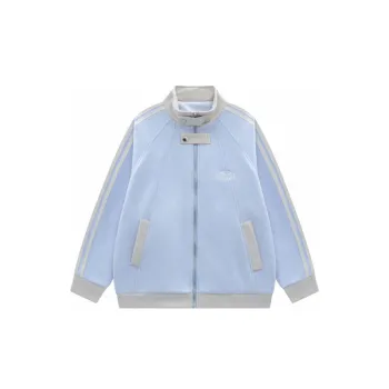 Street Trend Loose Vertical Collar Zipper Design Cardigan All match Coat