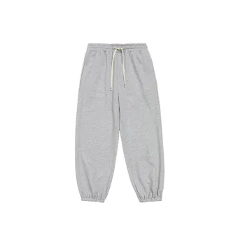 Plain Embroidery Cotton Casual Pants