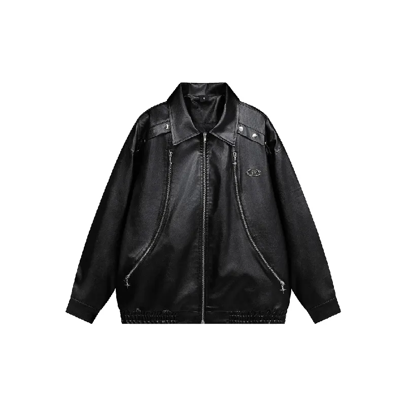 Street Fashion Leather Jacket-6
