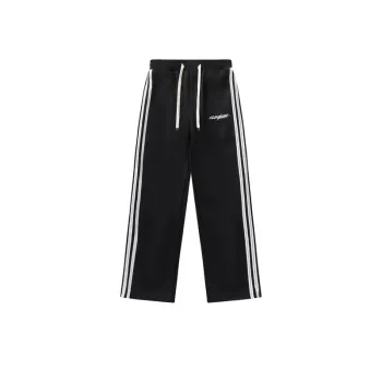 Retro American style Three bar Straight leg Pants