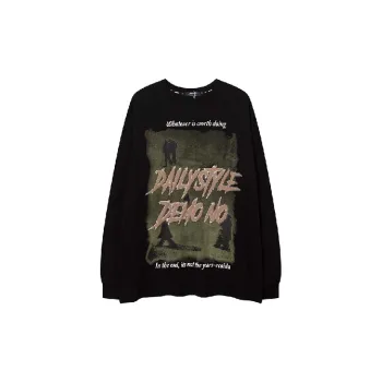 Street Loose Cotton Blended Fabric Sweatshirt