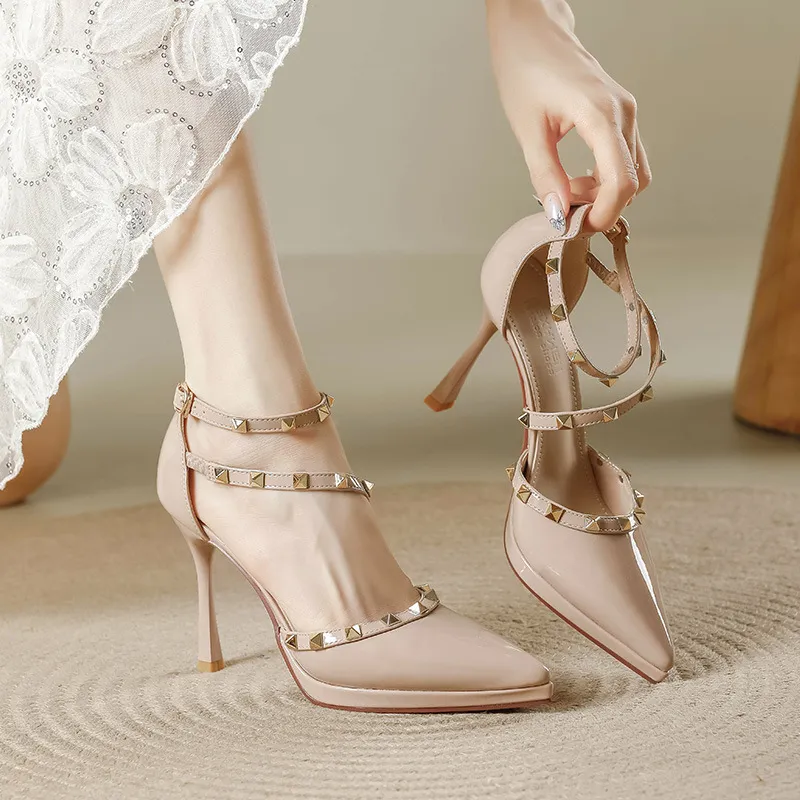 Fashionable Studded High Heels-5