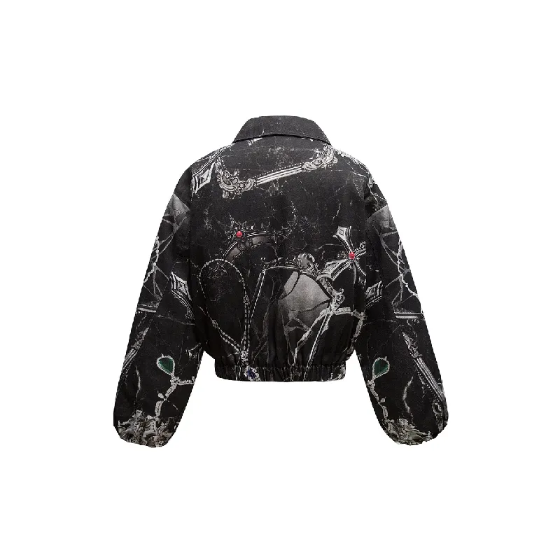 Simple Print Quilted Jacket-1