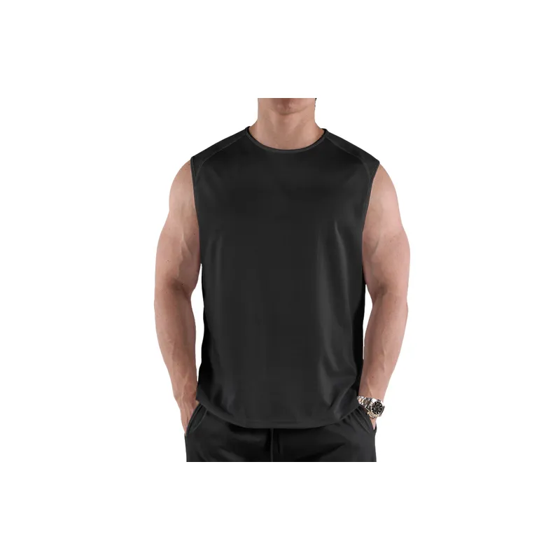Sporty Breathable Blended Synthetic Fabrics Vest-1
