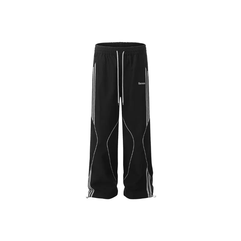 Street Color Contrast Casual Pants-0