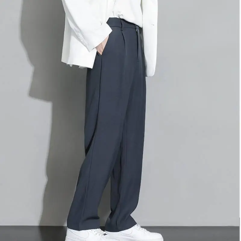 Simple Funky Blended Synthetic Fabrics Suit Trousers-6