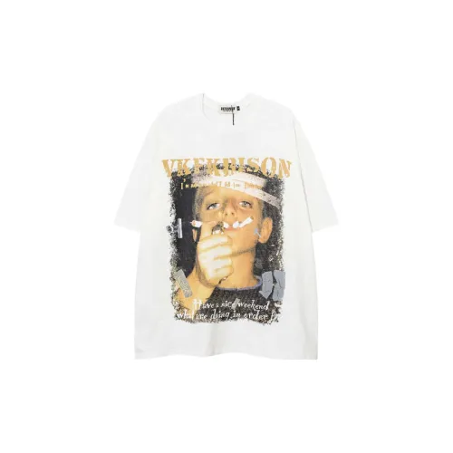 Basics Letter Cotton Blended Fabric T Shirt
