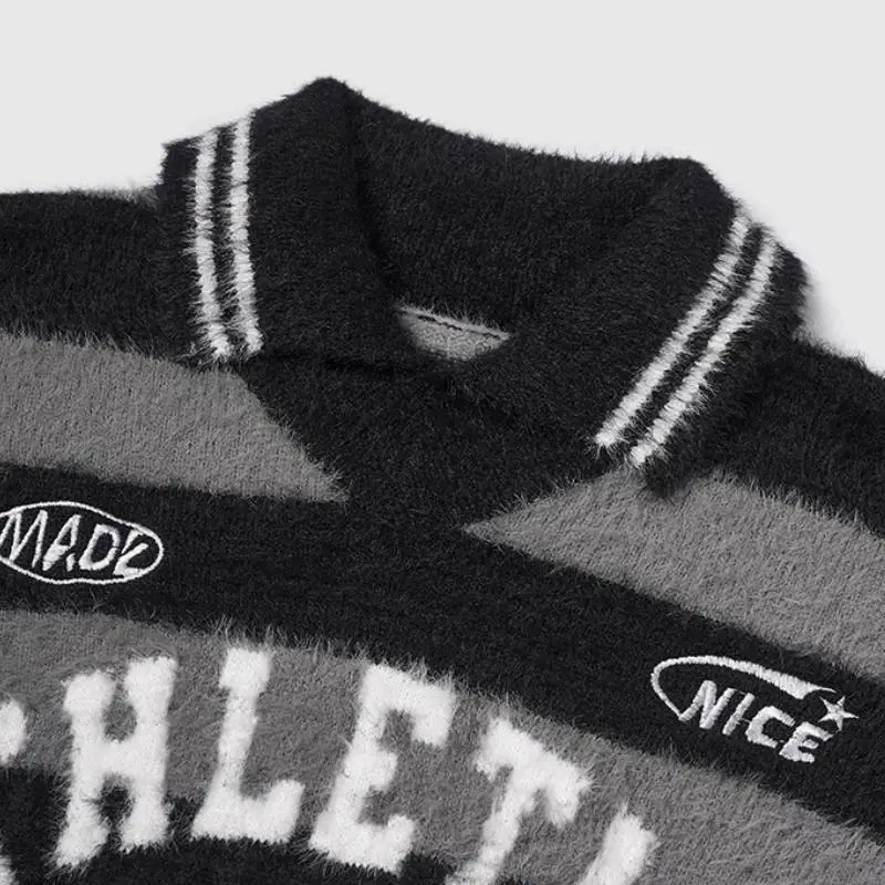 Casual Striped Nylon Sweater-8