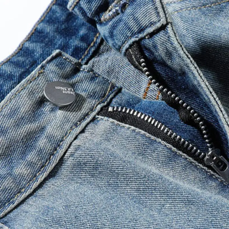 Simple Casual Washed Jeans-4