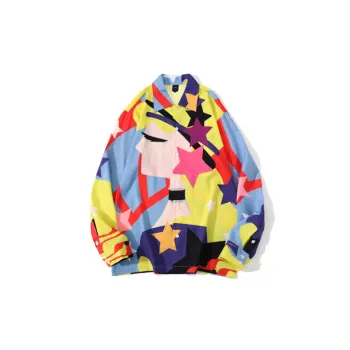 Hip Hop Street Contrast Color Design Long Sleeve Shirt