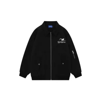Workwear Laps Multi Pocket Embroidered Spider Zipper Jacket