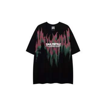 Trendy Loose Gothic Foam Print T Shirt