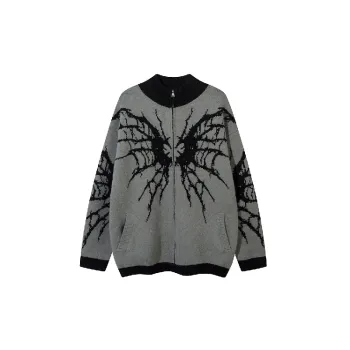 Retro Butterfly Cotton Blended Fabric Sweater