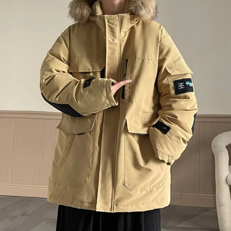 Warming Simple Blended Synthetic Fabrics Quilted Jacket-3
