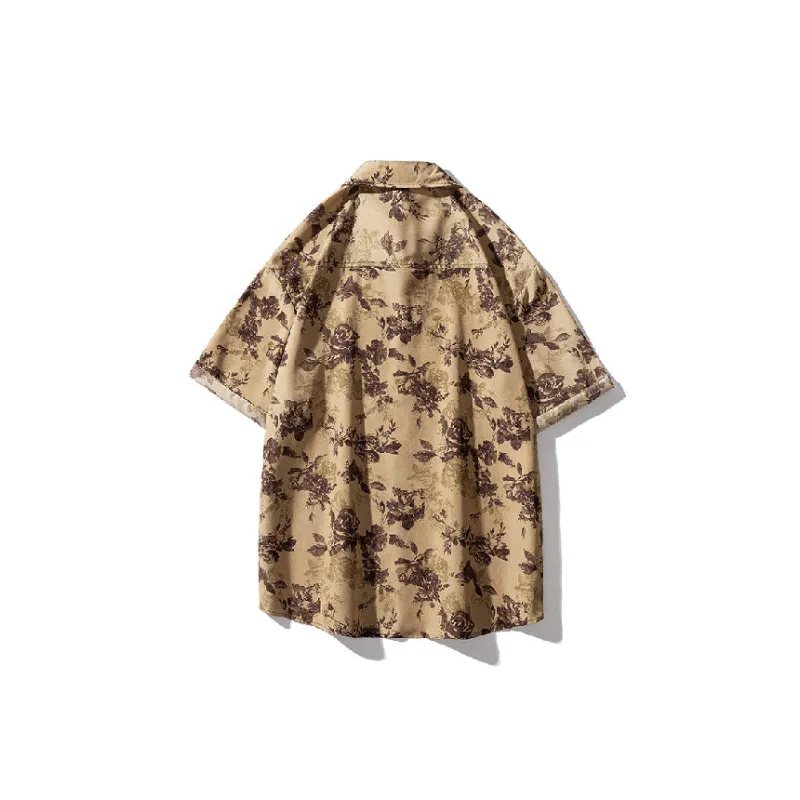 Casual Loose Blended Synthetic Fabrics Shirt Suit-1