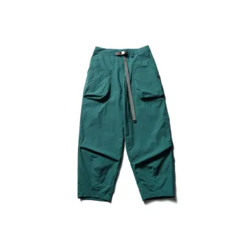 Solid Color Pleated Decorative Straight Casual Vintage Pocket Decorative Paratrooper Pants