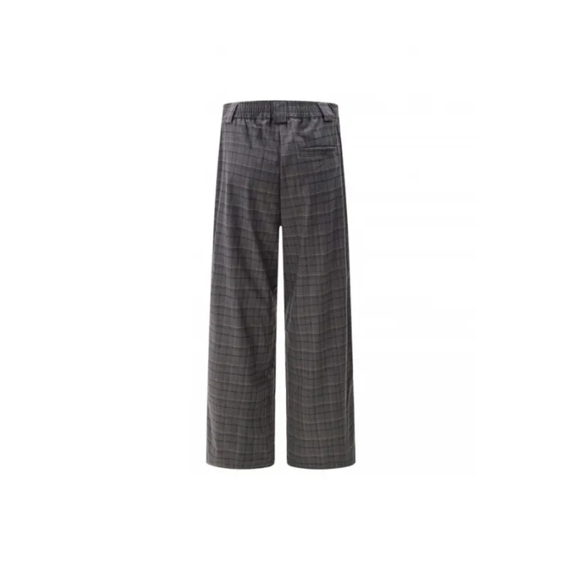 Retro Plaid Casual Pants-1