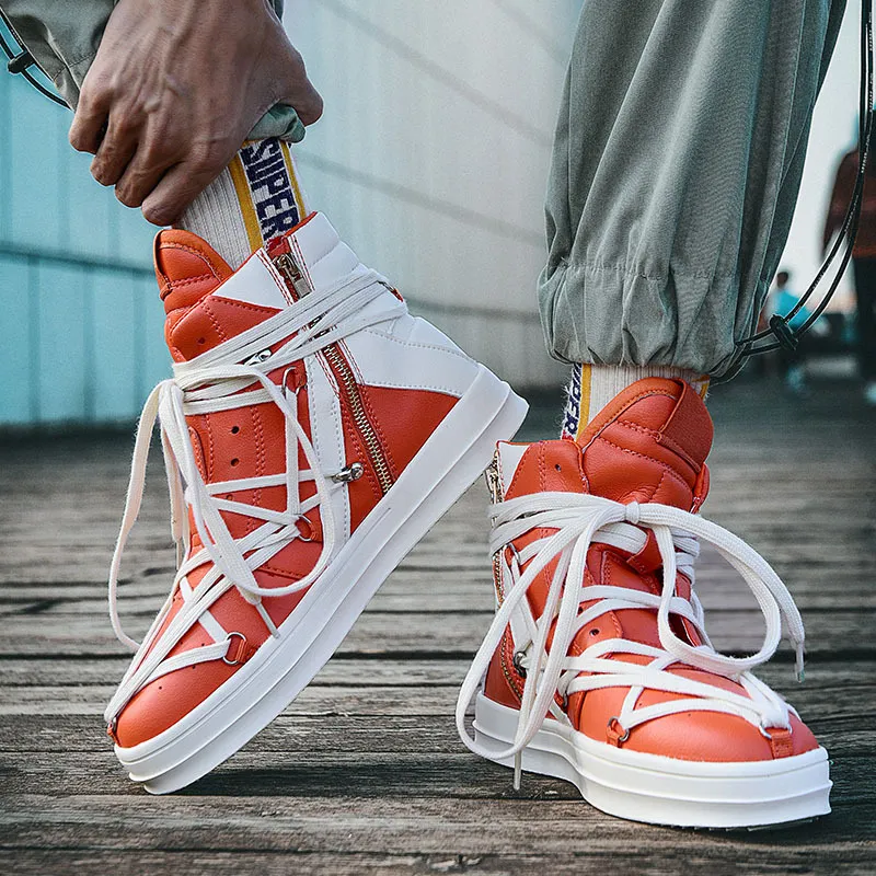 Sporty Lace Up Skateboarding Shoes-8