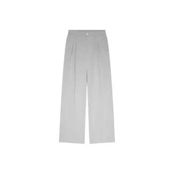 Loose Straight Leg Blended Synthetic Fabrics Suit Trousers