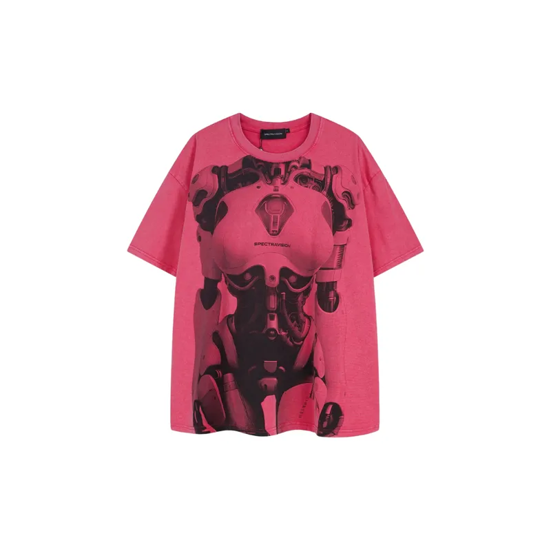 Retro Hiphop Distressed Short Sleeved T Shirt-2