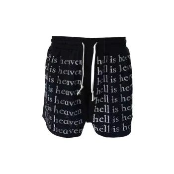 Letter Print Retro Casual Drawstring Shorts