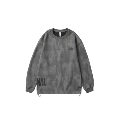 Heavy Suede Vintage Crewneck Sweat Loose Cloud Dye Printed Long Sleeve Hoodie