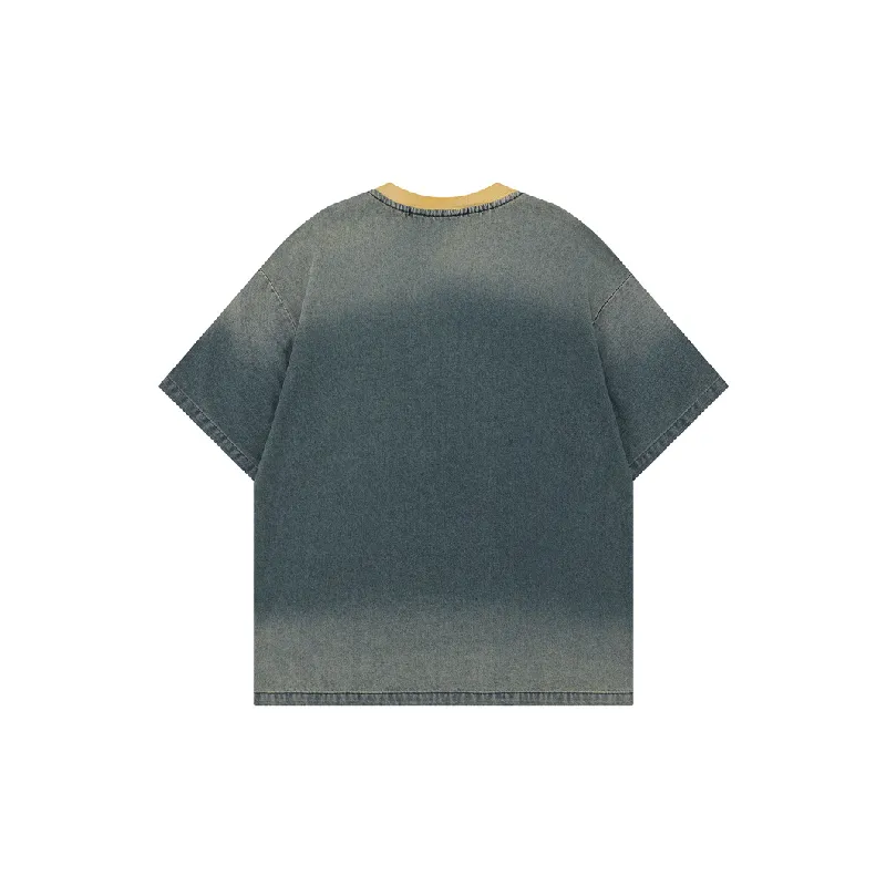 Retro Casual Denim T-Shirt-1