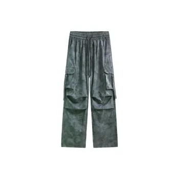 Casual Plain Bamboo Fiber Cargo Pants Unisex